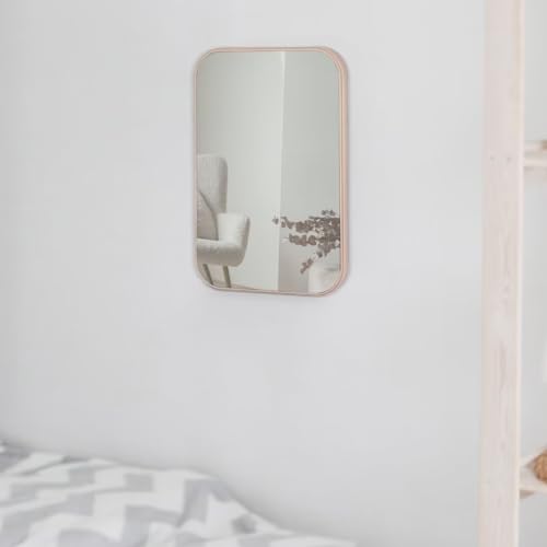 8-Inch Table Desk Vanity Makeup Mirror, Simple Portable Travel Mirror with Stand, Standing and Wall Hanging Dual-use, Pink - color: Pink