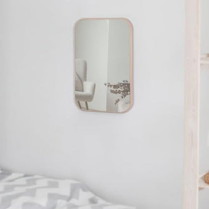 8-Inch Table Desk Vanity Makeup Mirror, Simple Portable Travel Mirror with Stand, Standing and Wall Hanging Dual-use, Pink - color: Pink