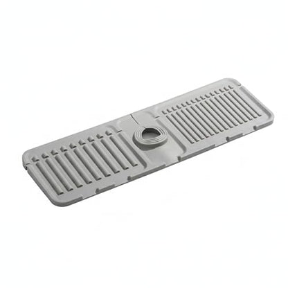 Silicone Faucet Splash Guard Mat，13 x 3.35 Inches | Flexible Design ，Slot Design ，Multi-Scene Use ，Neat Countertop Helper - color: Gray