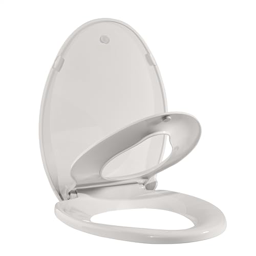 GarveeTech Toilet Seat With Toddler Seat Built In, Elongated Toilet Seat for Potty Training, Fits Both Adults and Children, Slow Close and Magnetic Closure-Ideal for Family Bathroom(Elongated Biscuit) - color: Biscuit, size: Elongated