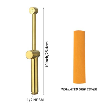 Brushed Gold Handheld Warm Water Bidet Sprayer Mounted on the Wall, Concealed Hot and Cold Bidet Sprayer with Mixing Valve for Toilet - color: Brushed Gold