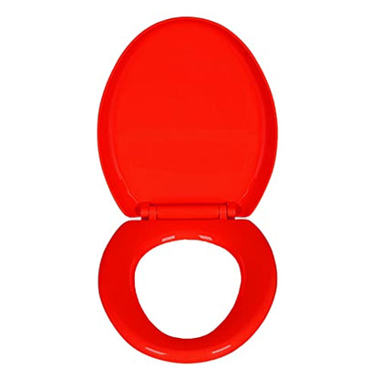 Slow Close Elongated Toilet Seat with Quick-Release Plastic Lid, Easy-Clean Design for Residential and Light Commercial Use - color: Red, size: UShape