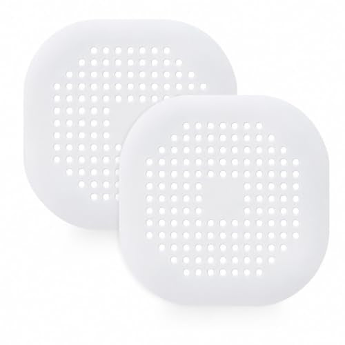 2 Pcs Shower Drain Hair Catcher Kitchen Silicone Sink Strainer Bathroom | Hair Drain Shower Catcher, Silicone Drain Protector Hair Stopper with Suction Cup for Shower Kitchen Bathroom Bathtub Sink - color: White