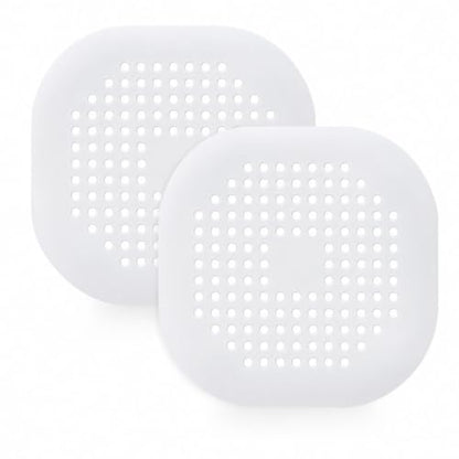 2 Pcs Shower Drain Hair Catcher Kitchen Silicone Sink Strainer Bathroom | Hair Drain Shower Catcher, Silicone Drain Protector Hair Stopper with Suction Cup for Shower Kitchen Bathroom Bathtub Sink - color: White