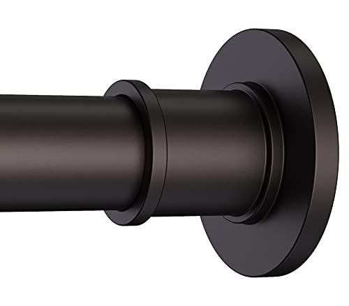 Industrial Shower Curtain Rod - Rustproof Non-Slip 43-72 Inch Stainless Steel Tension Curtain Rod for Window or Bathroom, Bronze - color: Matte Bronze, size: 43-72 Inch