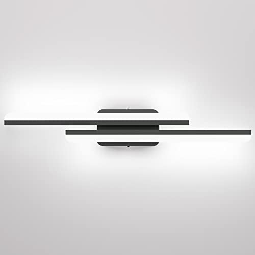 Ralbay 32" Black Bathroom Vanity Lights 36W Frosted Aluminum Modern LED Matte Black Vanity Light for Bathroom Lighting Fixtures White Light 6000K Black 32 inch - color: Black, size: 32 inch