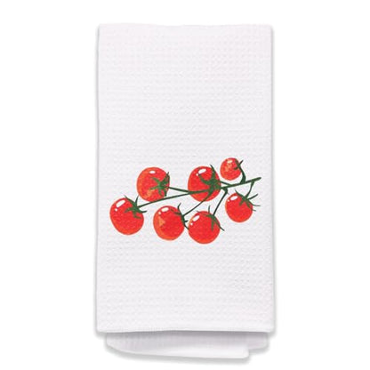 Cherry Tomato Towels, Red Dish & Hand Towels for Kitchen & Bathroom, Gardener Gifts, 16x24 Inches - color: Cherry Tomato