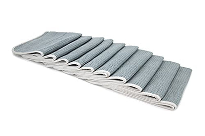 [No Streak Freak] Microfiber Window and Mirror Waffle Towel (16"x16") Gray - 10 Pack - color: Gray, size: 10 pack