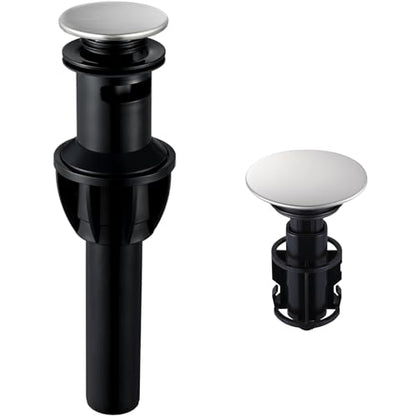 Bathroom Sink Drain, Pop Up Drain Stopper with Overflow, Lavatory Vanity Vessel Sink Drain Assembly, Brushed Nickel - color: Brushed Nickel