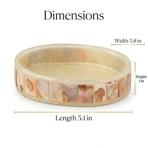 Milano Soap Dish for Bathroom - Decorative Dry Bar Holder Finished in Beautiful Mother of Pearl - Durable Resin Design - Best Dishes for Sink/Bath/Shower/Bathtub Decor - style: Soap Dish