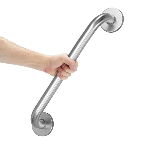 AmazerBath Grab Bars for Bathtubs and Showers Anti Slip, Shower Grab Bars for Seniors Stainless Steel, Handicap Grab Bars, Bath & Shower Grab Bars, Thickened Bar Holds 500LBS, 20" L x 1.25" D - color: Brushed Nickel, size: 20"L x 1.25"D