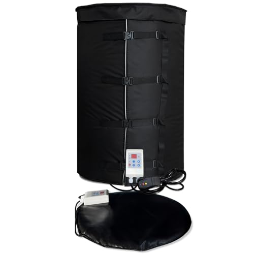 Metal Drum & Bucket Heater with Dual-Zone Temperature Control, Insulated Bucket Warmer for 55-Gallon Barrel, Propane Tank Heater Blanket UL Certified. - size: 55GAL Set