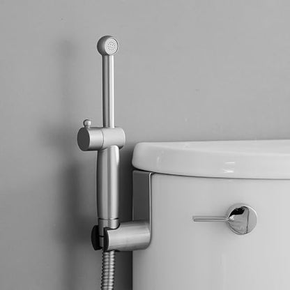 Brushed Nickel Bidet Sprayer Set,Handheld Bidet Taps | Attachment for Toilet,Solid Brass,Adjustable Water Pressure,Multi-use Sprayer for Feminine Care,Cloth Diaper & Pet Washing - color: Brushed Nickel