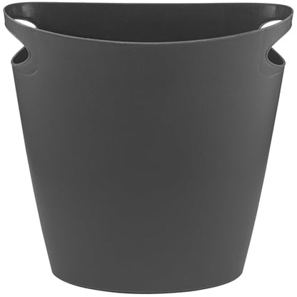 Superio Slim Bathroom Trash Can 2 Gallon Grey Plastic Small Compact Waste Basket for Bedroom, Dorm, Under Office Desk Dustbin - size: Grey