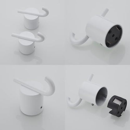 Towel Hooks,Stainless Hook for Hanging Loofah,Towels, Coat, Bath Robe Bathroom Shower,Light White 2 Pack,SW-96068-8LW-2. - color: Double Hook-Light White