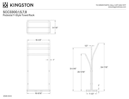 Kingston Brass SCC3301 Edenscape Freestanding Towel-Rack, Polished Chrome - color: Polished Chrome