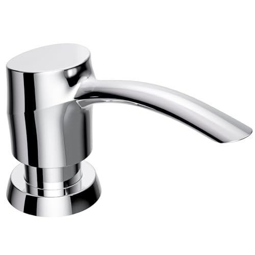 Kitchen Sink Soap Dispenser Chrome, Lotion Dispenser, ABS Dispenser Built-in Pump Head with 17 oz PET Bottle, Refill from Top - color: Chrome, style: 17oz Bottle