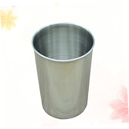 VALICLUD 2pcs Stainless Steel Cups Bathroom Toothbrush Tumbler Beverage Cup Silver Versatile Drinkware for Water Juice More Easy to Clean - size: 6X6cm
