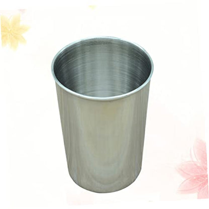 VALICLUD 2pcs Stainless Steel Cups Bathroom Toothbrush Tumbler Beverage Cup Silver Versatile Drinkware for Water Juice More Easy to Clean - size: 6X6cm