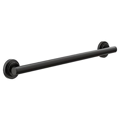 Moen YG0724BL Bathroom Safety 24-Inch Stainless Steel Modern Bathroom Grab Bar - color: Matte Black, size: 24 Inch