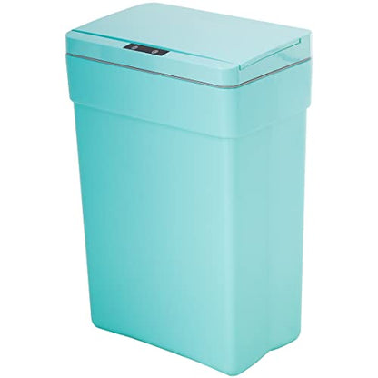 Plastic Kitchen Trash Can,13 Gallon Trash Can 50 Liter Automatic Touch Free High-Capacity Garbage Can with Lid for Bedroom Bathroom Home Office, Blue - color: BLUE