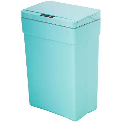 Plastic Kitchen Trash Can,13 Gallon Trash Can 50 Liter Automatic Touch Free High-Capacity Garbage Can with Lid for Bedroom Bathroom Home Office, Blue - color: BLUE