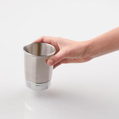 iDesign Stainless Steel Bathroom Countertop or Vanity Storage-Set of 2-Split Finish Tumbler - style: Pack of 2
