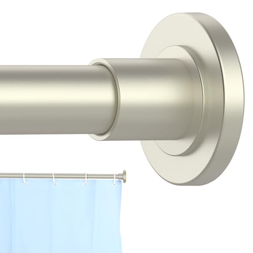 CorkLatta Brushed Nickel Shower Curtain Rod 31 to 92 Inch,1 Inch Diameter Adjustable Spring Tension Stainless Steel Telescoping Rod,Easy Install,No Rust - color: Nickel, size: 31-92