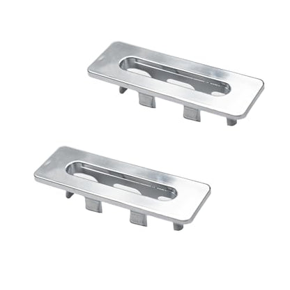 2 Pack Plastic Sink Basin Overflow Trim Rectangle Drain Cap Bathroom Sink Trim Overflow Cover Insert in Hole Round Caps for Kitchen Bathroom