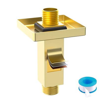 Enga Square Shower Arm with Flange, 3 Inches Ceiling Mount Replacement Rain Shower Head Straight Arm, Brushed Gold - color: Brushed Gold, style: 3 Inch