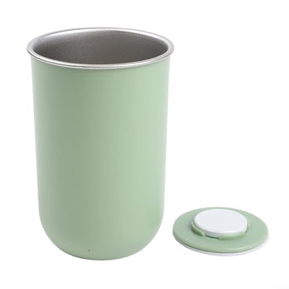 Magnetic Stainless Steel Toothbrush Cup, 304 Rustproof Hanging Mouthwash Holder With No Drill Wall Mount Inverted Design For Water Drainage & Hygienic Storage Space Saving Rinse Cup(Green)
