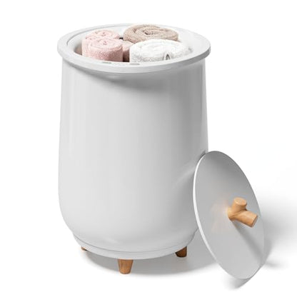 Towel Warmers for Home, 20L Large Towel Warmer Bucket for Spa, Auto Shut-Off, Adjustable Timer, Hot Towel Warmer with Fragrance Disc, Fit Oversized Cloth, White