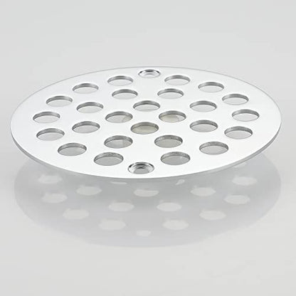 Round 4 Inch Screw-in Floor Drain Cover Replacement Shower Drainer Grate with Screws Chrome - color: Chrome