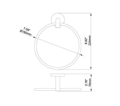 Hand Towel Holder for Bathroom Chrome Towel Ring Bath Towel Hanger Modern Hand Towel Rack Wall Mounted,077060-CR Leo Seires - color: Chrome