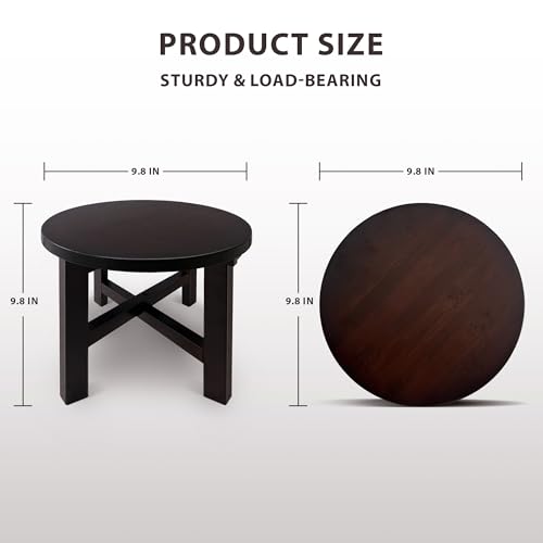 9.8 in Wooden Stool for Shower, Folding Round Footstools, Leg Shaving and Foot Rest, Folding Bamboo Shower Seat, Fully Assembled (R) - style: C
