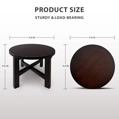 9.8 in Wooden Stool for Shower, Folding Round Footstools, Leg Shaving and Foot Rest, Folding Bamboo Shower Seat, Fully Assembled (R) - style: C