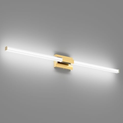Ralbay 48inch Gold Bathroom Vanity Lights Bar 36W Modern LED Gold Vanity Light Fixtures Over Mirror(5500K White Light) - color: Gold, size: 48 inch