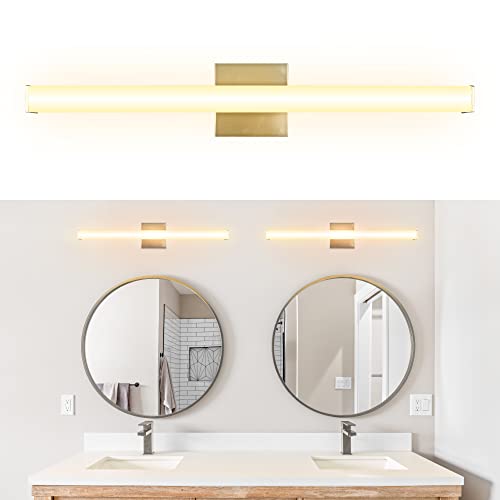 Ultralux Slim LED Vanity Light Bar - Wall Mounted LED Light Bar - TRIAC Dimmable, Modern Bathroom Light Fixture - 14.5 W, 3000K, Bright LED Vanity Mirror Light - (24 inch - 1 Pack, Brushed Nickel) - color: Brushed Nickel