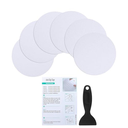 PATIKIL Bathtub Non Slip Stickers, 6 Pack Safety Shower Floor Anti Slip Stickers with Adhesive Decals Scraper for Bath Tub Shower Floor Stair, White - color: White