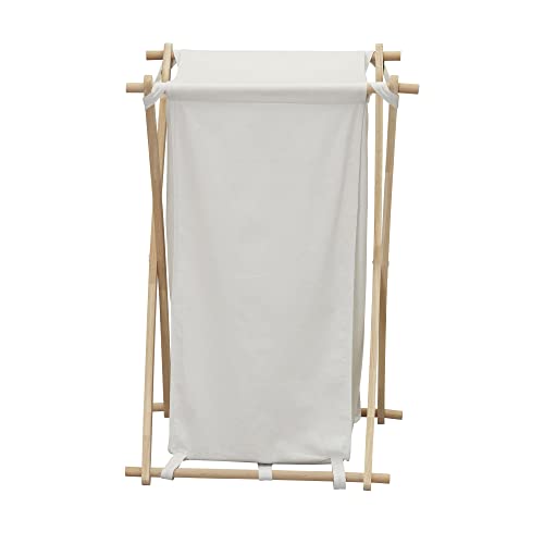 Household Essentials White Househod Essentials Laundry Hamper with Wood X Frame Large - color: White, style: Hamper