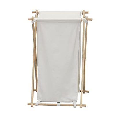 Household Essentials White Househod Essentials Laundry Hamper with Wood X Frame Large - color: White, style: Hamper