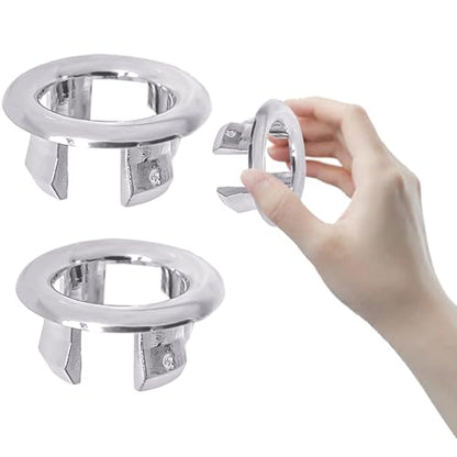 4 Pcs Sink Overflow Ring, Bathroom Overflow Drain Cover, Round Basin Cover,Basin Sink Round Hole Insert in Cap for Home,Sink,Bathroom,Kitchen - color: 4 Pcs Silver