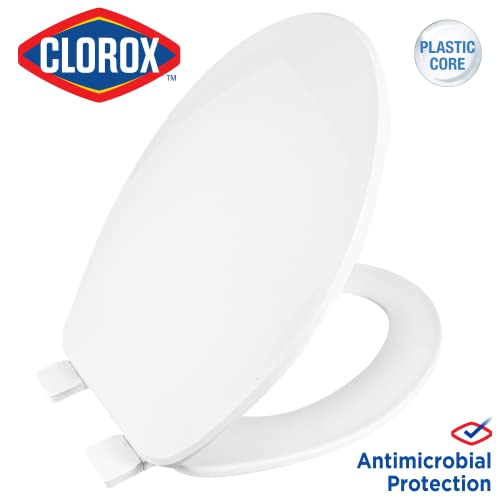 Clorox Elongated Plastic Toilet Seat with Easy-Off Hinges, Wiggle-Free - style: Elongated Plastic