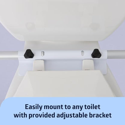 Medline Toilet Handle Safety Rail, Grab Bar for Bathroom, 26" to 31" Adjustable Height, 250-lb. Capacity, Aluminum