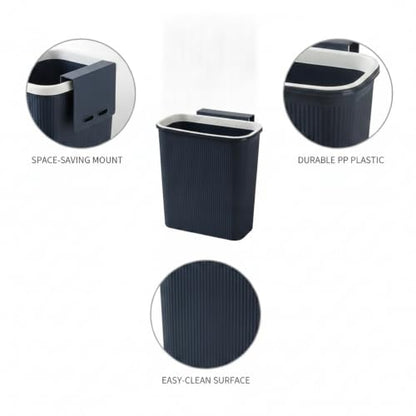 Wall-Mounted Trash Can, Compact 1.06 Gallon Waste Bin for Kitchen Cabinet or Bathroom, Space-Saving PP Plastic Disposal Unit (1 PC) - color: Blue