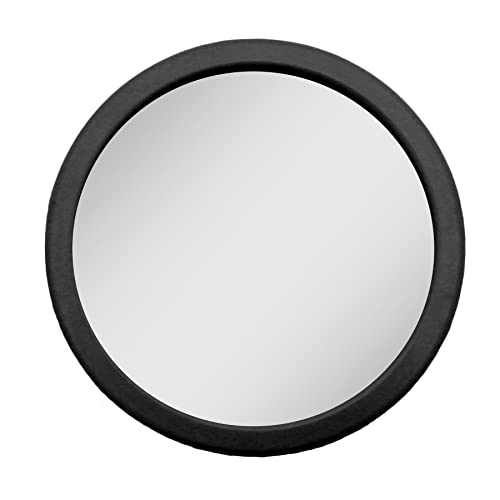 Zadro 3.75" Dia. Compact Mirror 12X Travel Magnifying Mirror 18 Strong Suction Cup Wall Mounted Makeup Mirror for Shower - color: Black, size: 4"L x 4"W