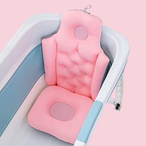 MagiDeal Bath Pillow Back and Headrest Cushion Head Neck Shoulder Back Support Bath Tub Pillows Rest Mat Nonslip for Women Men SPA Accessories, Pink