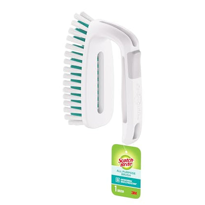 Scotch-Brite All Purpose Brush – Durable Bristles for Tile Floors, Walls, Shower Doors, Tubs & Bathroom Fixtures, Ergonomic Non-Slip Handle, Multi-Surface Cleaning Tool, Easy to Rinse & Store, 1 Count