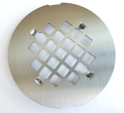 4-1/4 inches Snap-On Round Shower Drain Cover, Stainless Steel (Brushed Nickel) - color: Brushed Nickel