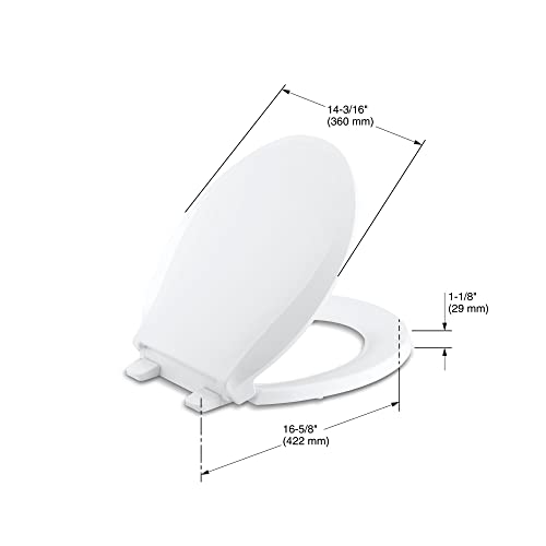 KOHLER K-4639-95 4636-G9 Cachet Quiet-Close Toilet Seat, Elongated, Ice Grey, Round - color: Ice Gray, size: Round